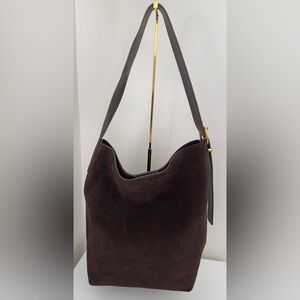 Madewell the essential bucket tote - brown suede
